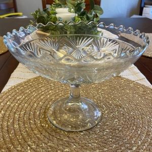 Vintage Crystal Tall Bowl